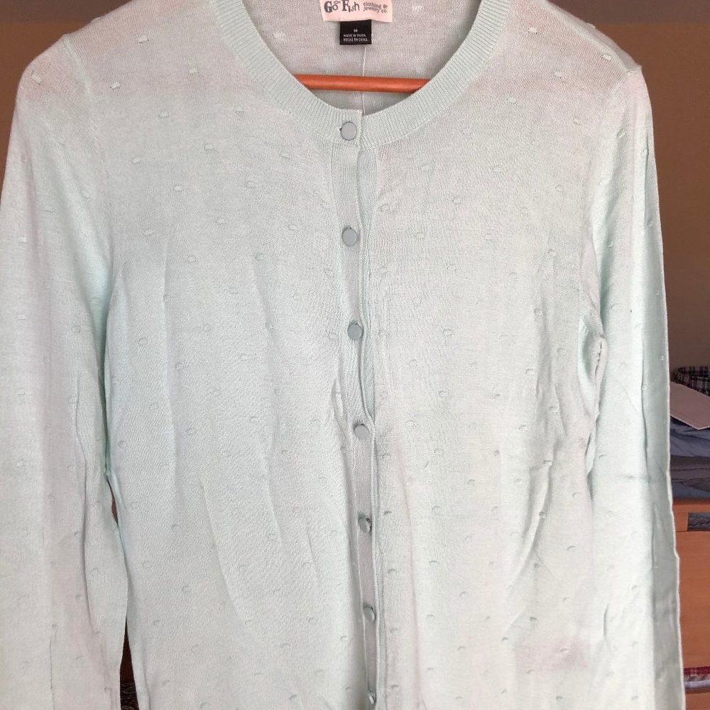 Light Teal French Knot Cardigan